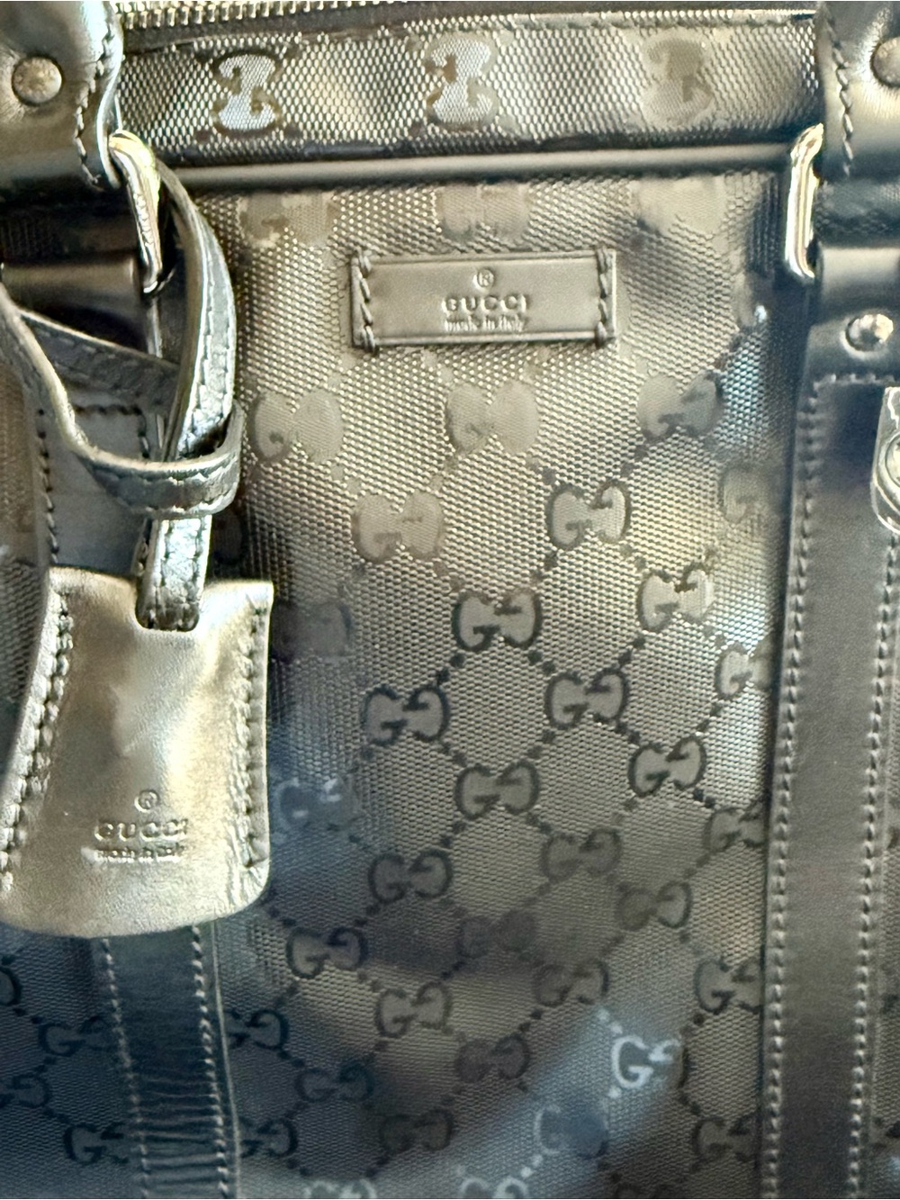 Gucci Black GG Imprimé canvas Briefcase - Picture 6 of 9